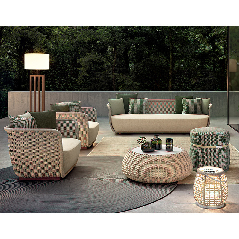 outdoor sofa and table